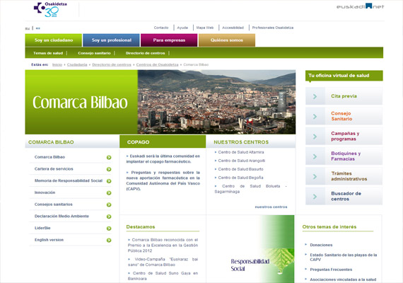 Desarrollo del sistema de gestión interno de mailings y newsletters para empleados de Comarca Bilbao - Osakidetza.